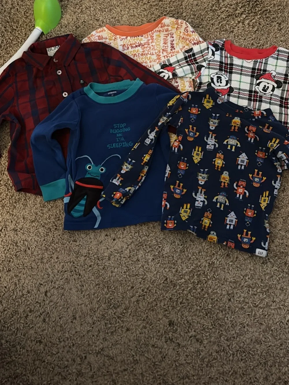 Lot of 2T shirts. Children's Navy Robot Long Tee, Mickey Mouse- GAP/Disney